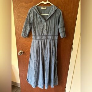 Simple Retro Fiona dress in vintage blue sailor collar